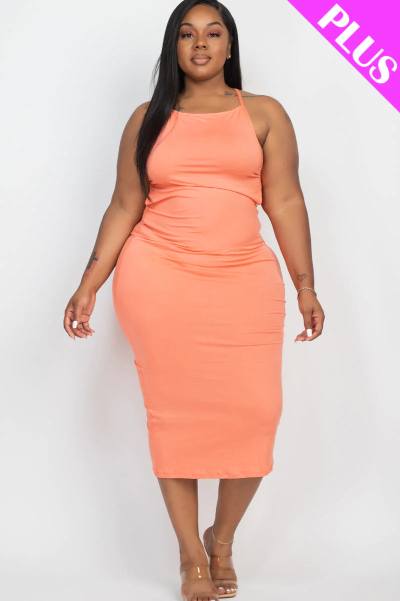 Plus Size Open Back Crisscross Maxi Dress (CAPELLA)