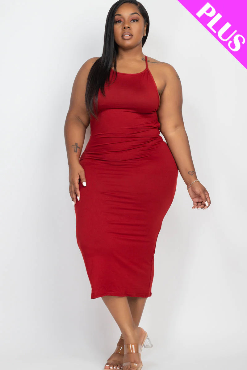 Plus Size Open Back Crisscross Maxi Dress (CAPELLA)