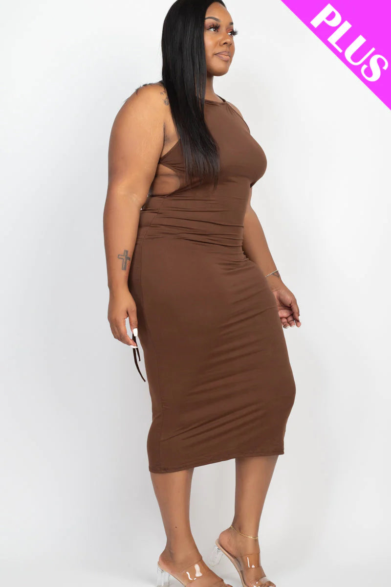 Plus Size Open Back Crisscross Maxi Dress (CAPELLA)