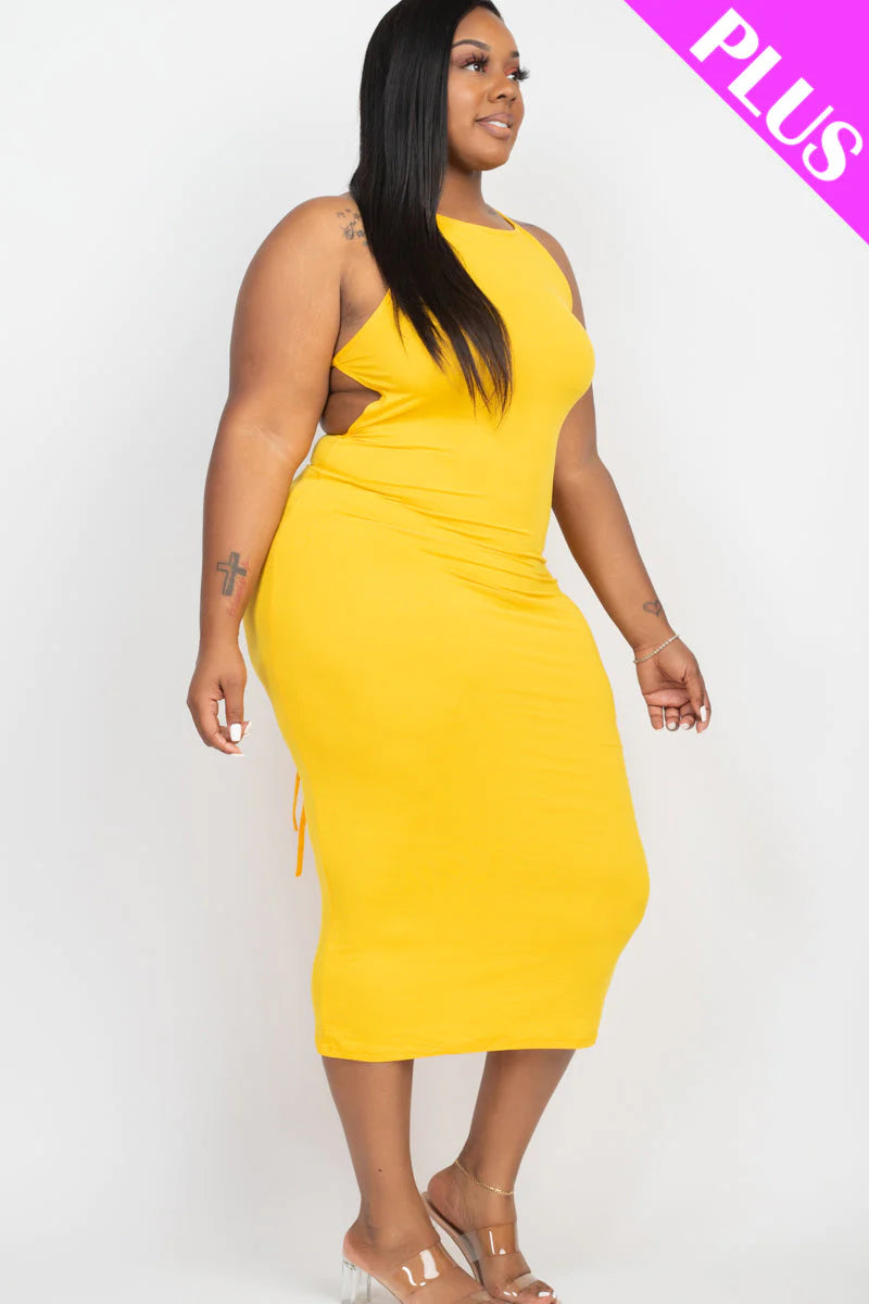 Plus Size Open Back Crisscross Maxi Dress (CAPELLA)