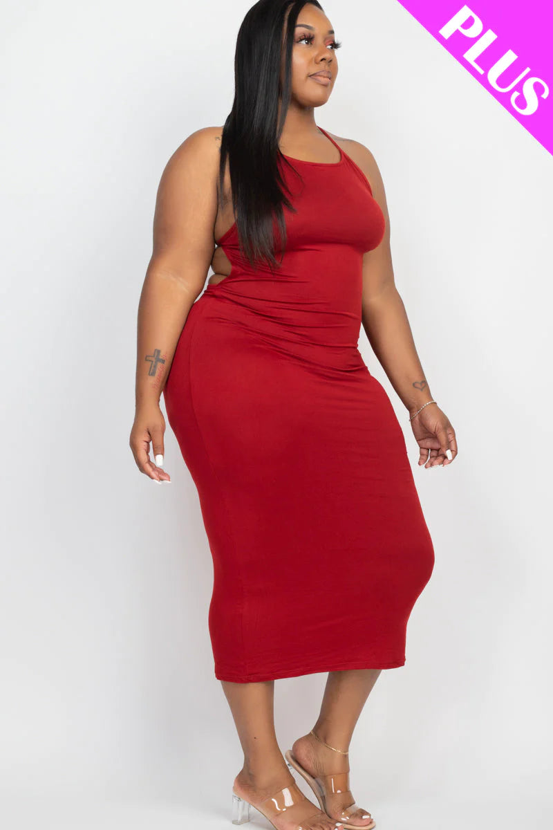 Plus Size Open Back Crisscross Maxi Dress (CAPELLA)