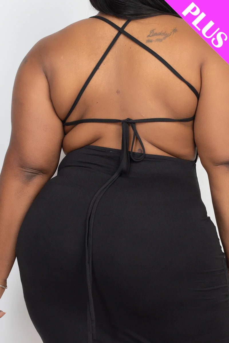 Plus Size Open Back Crisscross Maxi Dress (CAPELLA)